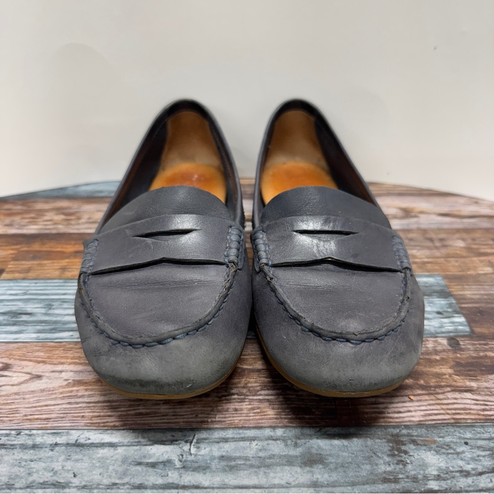 Born Navy Blue Nubuck Driving Moccasin Finley Size 6M - Picture 3 of 7